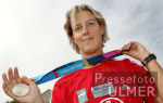 Steffi NERIUS mit ihrer Silbermedaille
