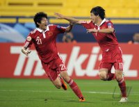 Fussball AFC Asian Cup 2011: JUBEL Hai Yu, Linpeng Zhang (v. li., China)