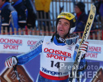 Ski Alpin;  Abfahrt Herren  Wengen Start Max Rauffer (GER) im Hintergrund Eiger, Moench, Jungfrau