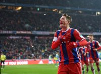 Fussball 1. Bundesliga Saison 14/15: JUBEL Bastian Schweinsteiger (FC Bayern Muenchen)