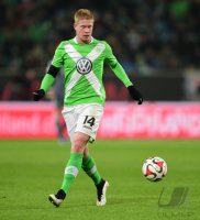 Fussball, 1. Bundesliga  Saison 2014/2015: VfL Wolfsburg - FC Bayern Muenchen