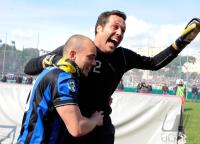 FUSSBALL SERIE A:  Wesley Sneijder, Julio Cesar Soares (v. li., Inter)