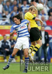 Fussball 1. Bundesliga: Duisburg - Dortmund, Zweikampf