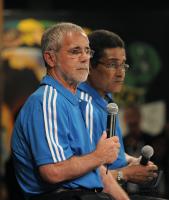 FUSSBALL WM 2010:  ADIDAS PK  Goldener Schuh;  Gerd Mueller und Eusebio