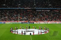 Fussball Champions League  Saison 2010/2011: Uebersicht der ALLIANZ ARENA mit dem CL LOGO