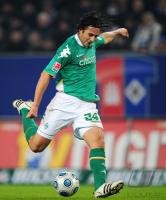 FUSSBALL 1. BUNDESLIGA: Bremen, PIZARRO Einzelakion