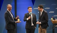 Wahlkampftour mit Kanzlerkandidat der Union, Friedrich Merz