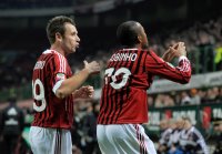 FUSSBALL SERIE A:  Cassano Antonio, Robinho (v. li., AC Mailand)