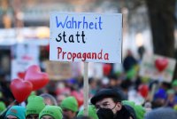 Kundgebung im Tuebinger Anlagenpark: 1200 Menschen demonstrierten gegen die einrichtungsbezogene Impfpflicht