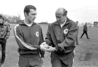 Fussball WM Qualifikation 1970: Beckenbauer, Schoen (GER)