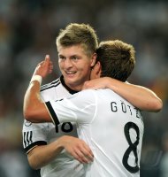 Fussball International  Testspiel: JUBEL nach dem TOR, Toni KROOS, Mario GOETZE (v. li., Deutschland)
