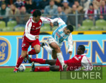 Fussball 1. Bundesliga 198. Muenchner Derby 1860-Bayern, Zweikampf