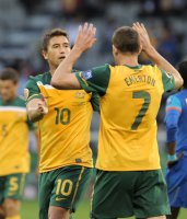 Fussball AFC Asian Cup 2011:  Harry Kewell, Brett Emerton  (v. li., Australien)