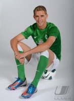Fussball 1. Bundesliga, Saison 2012/2013, Werder Bremen: Nils Petersen im exklusiven Pressefoto ULMER Fotoshooting