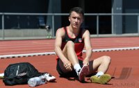 Leichtathletik: Hochspringen Lukas Gaertner (TV Rottenburg) trainiert im Rottenburger Hohenberstadion