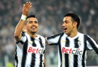 FUSSBALL SERIE A:  JUBEL Arturo Erasmo Pardo Vidal, Fabio Quagliarella (v. li., Juventus Turin)
