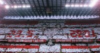 FUSSBALL CHAMPIONSLEAGUE FINALE 2000/2001:  FC Bayern Muenchen Fanchoreografie