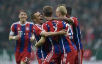 Fussball, 1. Bundesliga  Saison 2014/2015: SV Werder Bremen - FC Bayern Muenchen