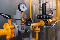 Schmuckbild Energiekrise: Gasleitung, Gasdruckanzeige
