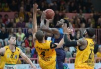 Basketball 1. Bundesliga 14/15 Hauptrunde: Walter Tigers Tuebingen - Crailsheim Merlins