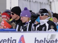 SKI Weltcup  Damen  ST. Moritz:  Maria RIESCH (GER) mit Freund HOEFL
