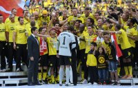 Fussball 1. Bundesliga : Borussia Dortmund  feiert die Deutsche Meisterschaft 2011