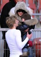 Fussball 1. Bundesliga: Stefan Kiessling mit Kind und Frau  (Leverkusen)