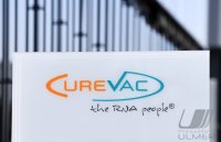 Firmenschild der CureVac AG in Tuebingen