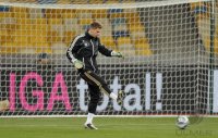 Fussball Training  der Deutsche Nationalmannschaft in Kiew: Torwart ZIELER (Deutschland)