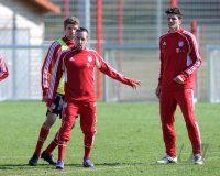 Fussball 1. Bundesliga: Franck Ribery (li,) mit Mario Gomez (FC Bayern Muenchen)