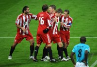 Fussball Champions League  Saison 2010/2011: (v. li.) Bayern JUBEL nach dem TOR  Hamit Altintop,  Andreas Ottl, Bastian Schweinsteiger, Toni Kroos, Philipp Lahm