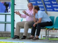 Fussball 1. Bundesliga Saison   2011/2012 : Praesident Uli Hoeness , Sportdirektor Christian Nerlinger (v. li., FC Bayern Muenchen)
