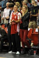 1. Basketball  Bundesliga : Bastian Schweinsteiger (FC Bayern Muenchen) mit Freundin Sarah Brandner 