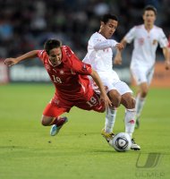 Fussball U21-EURO 2011 FINALE:  Mario Gavranovic (li, Schweiz) gegen Thiago Alcantara (re, Spanien)