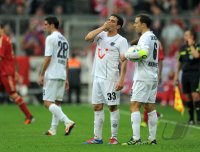 Fussball 1. Bundesliga, Saison 2011/2012:  Lars Stindl , Manuel Schmiedebach, Steven Cherundolo (v. li., Hannover 96)