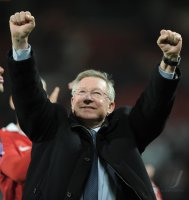 Fussball CHL  Saison 2010/2011:  JUBEL Trainer Ferguson  (Manchester United FC)