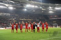 Fussball 1. Bundesliga :  JUBEL nach dem Spiel, Luiz Gustavo, Anatoliy Tymoshchuk , Anatoli Timoschtschuk, Rafinha, Daniel van Buyten, Philipp Lahm, Torwart Manuel Neuer, David Alaba , Toni Kroos, Mario Gomez (v.li., FC Bayern Muenchen)