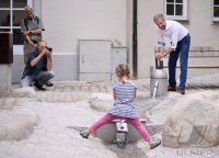 Tuebingen; Einweihung Spielplatz Metzgergasse mit Oberbuergermeister Boris Palmer (Die Gruenen)