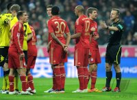 Fussball 1. Bundesliga, Saison 2011/2012: Philipp Lahm , Luiz Gustavo , Mario Gomez , Jerome Boateng , Thomas Mueller (v. li., FC Bayern Muenchen)