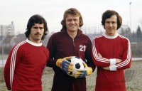 Fussball Training FC Bayern: Mueller, Maier, Beckenbauer