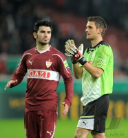 Fussball DFB Pokal 11/12 :  Serdar Tasci, Torwart Sven Ulreich (v. li., VfB Stuttgart)