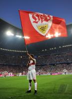 Fussball 1. Bundesliga : Saisoneroeffnung in der Allianz Arena mit einem Fahnentraeger  VFB STUTTGART