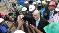Fussball WM 2010  Blatter besucht Stadionbaustelle in Durban