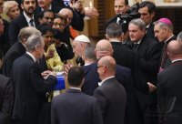 Rom Generalaudienz; Ottmar Hitzfeld bei einer Audienz bei Papst Franziskus I.