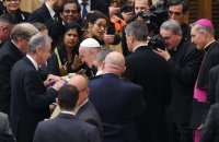 Rom Generalaudienz; Ottmar Hitzfeld bei einer Audienz bei Papst Franziskus I.