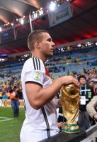 FUSSBALL WM 2014, FINALE: JUBEL Lukas Podolski (Deutschland)