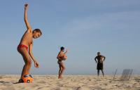  Children playing Beachsoccer on the Copa Cabana Beach/ Brazil bits for World Cup 2014