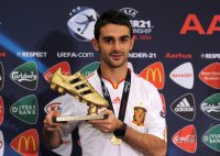 Fussball U21-EURO 2011 FINALE:  Mit dem Goldenen Schuh Adrian Lopez (Spanien)