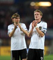 Fussball International EM 2012 Qualifikationsspiel:  Marcel SCHMELZER, Andre SCHUERRLE (v. li., Deutschland)