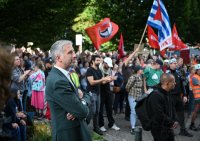 Gegendemo zum Streitgespraech OB Palmer und AfD Landesvorsitzender Frohnmaier in Tuebingen